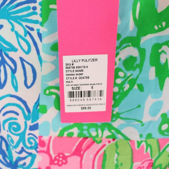 Lilly Pulitzer Simona Pop Up Multi Skort NWT - Picture 5 of 5